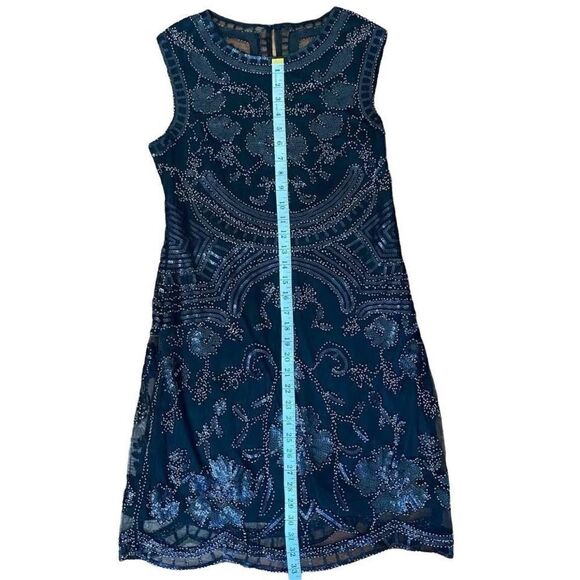 𝅺main Strip Beaded Sequin Dress Black Sleeveless Size L New With Tags - Picture 9 of 9